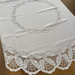 Kanten kleedje wit diameter 155 cm / tafelkleed