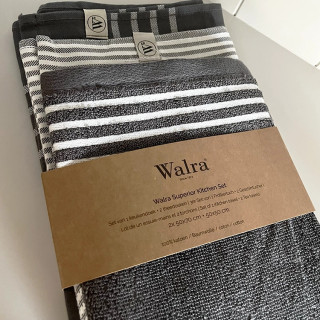 Walra keukenset antraciet | 2 theedoeken en 1 keukendoek