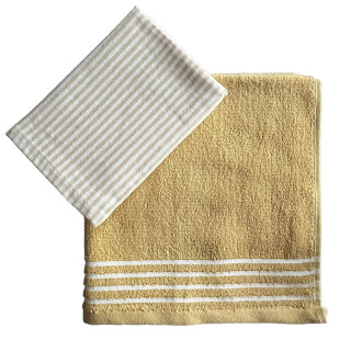 Walra keukenset geel / wit | Theedoek en keukendoek