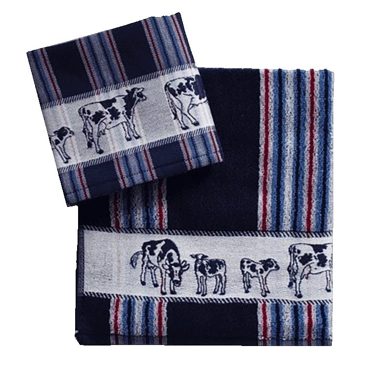 Keukenset DDDDD koeien Friesian blauw / theedoek + keukendoek