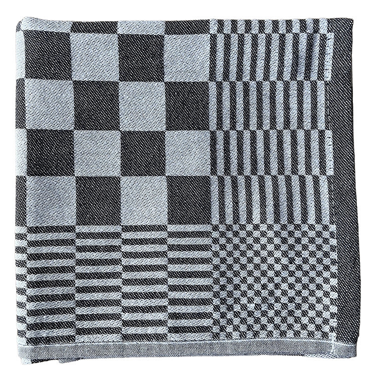 Clarysse theedoek Gordon zwart geblokt | 65x65 cm