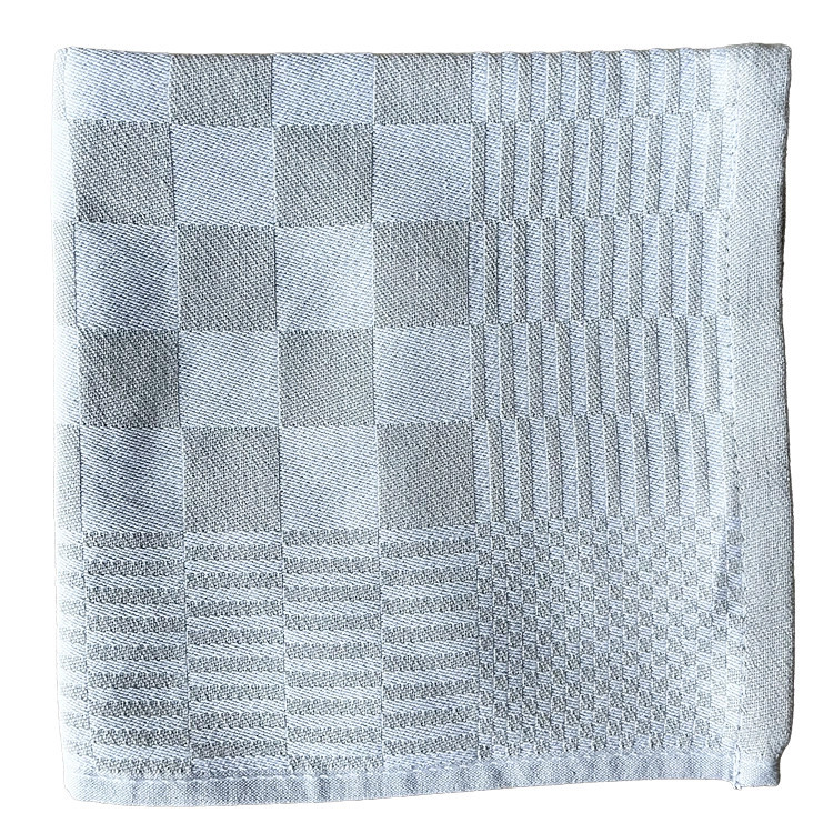 Clarysse theedoek Gordon beige geblokt | 65x65 cm