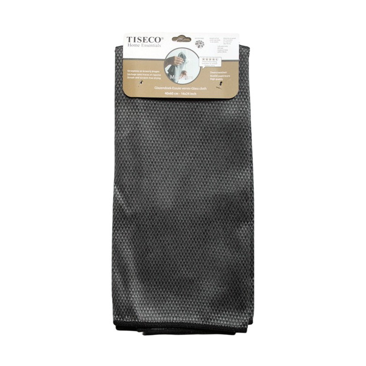 Microvezel glazendoek 60x40cm | Donkergrijs Tiseco