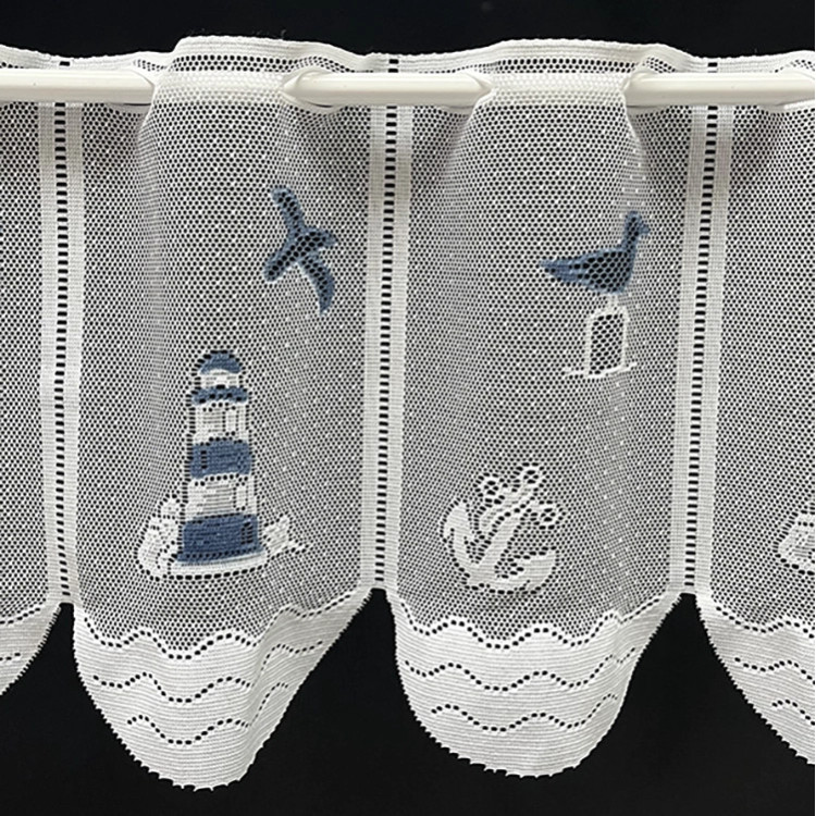 Valletje nr.350 wit 30cm hoog met vuurtoren en meeuwen