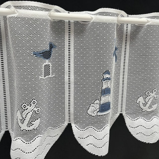 Valletje nr.350 wit 30cm hoog met vuurtoren en meeuwen