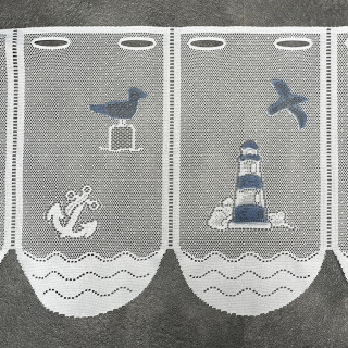 Valletje nr.350 wit 30cm hoog met vuurtoren en meeuwen