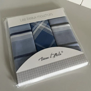 Katoenen heren zakdoeken in cadeauverpakking 3 stuks