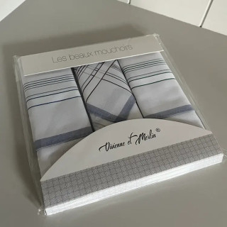 Katoenen heren zakdoeken in cadeauverpakking 3 stuks