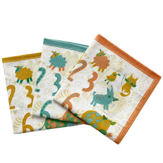Kinder zakdoeken Numbers met cijfers | 6 stuks 27x27cm