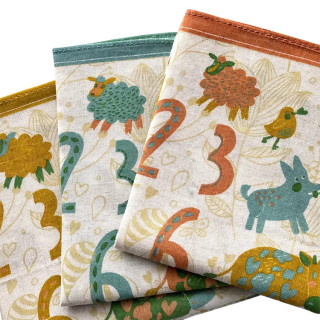 Kinder zakdoeken Numbers met cijfers | 6 stuks 27x27cm