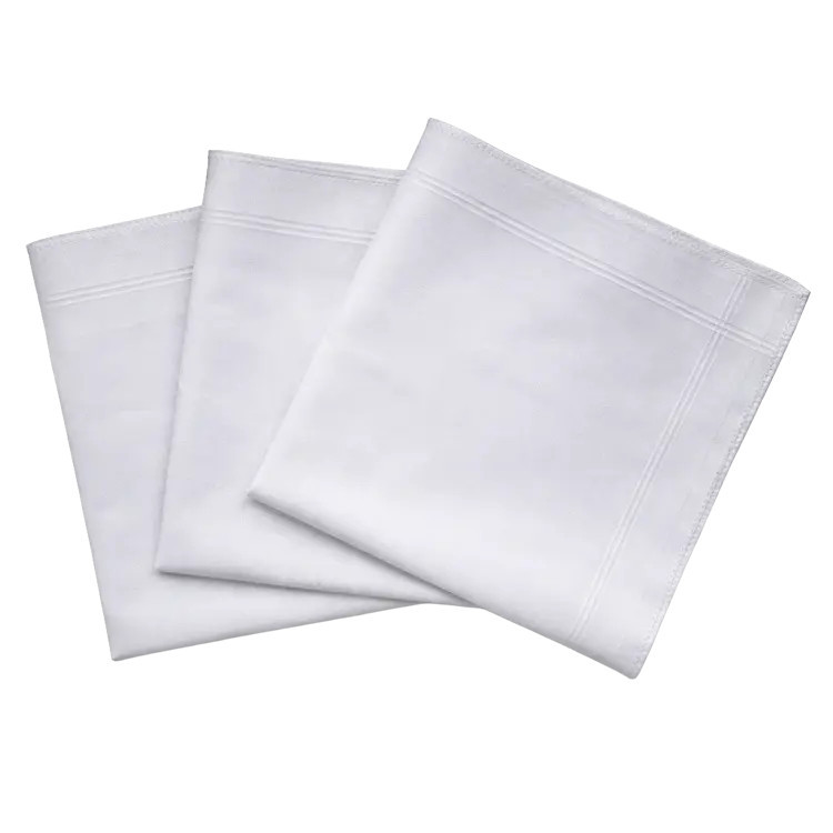 Witte katoenen heren zakdoeken 6 stuks (nr. 7) |  40x40cm