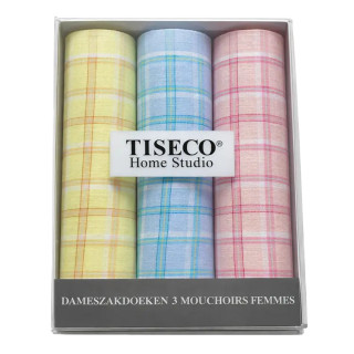Katoenen dames zakdoeken in cadeauverpakking 3 stuks (P05)
