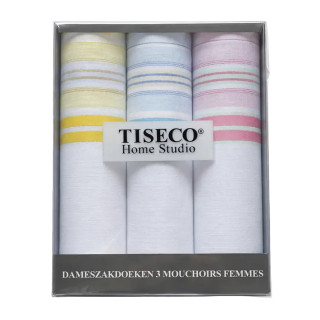 Katoenen dames zakdoeken in cadeauverpakking 3 stuks (P04)