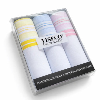 Katoenen dames zakdoeken in cadeauverpakking 3 stuks (P04)