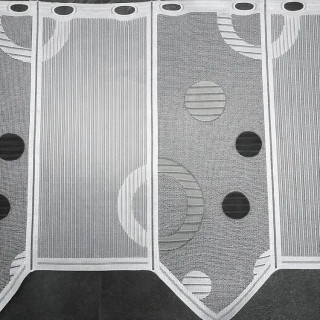 Valletje nr. 13 wit met grijs hoogte 47cm | Valletjes gordijnen