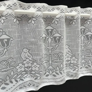 Valletje nr.201 wit 30cm hoog met vogeltje