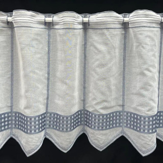 Valletje nr.234 wit met blauw hoogte 46cm  | Valletjes gordijnen