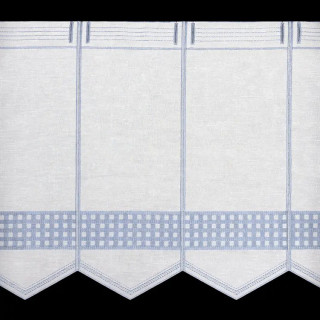 Valletje nr.234 wit met blauw hoogte 46cm  | Valletjes gordijnen