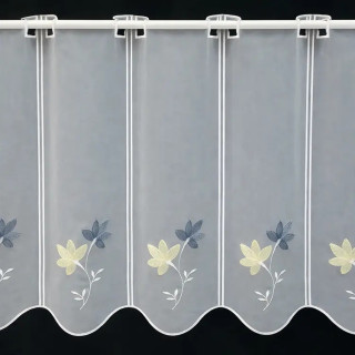 Valletje nr.348 hoogte 48cm wit met blauwe en groene bloemen