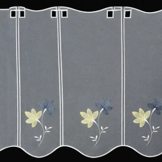 Valletje nr.348 hoogte 48cm wit met blauwe en groene bloemen