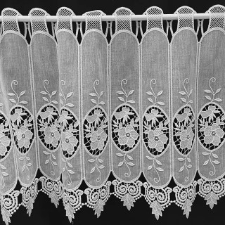 Valletje nr. 66 mat wit kant 50cm hoog | Valletjes gordijnen