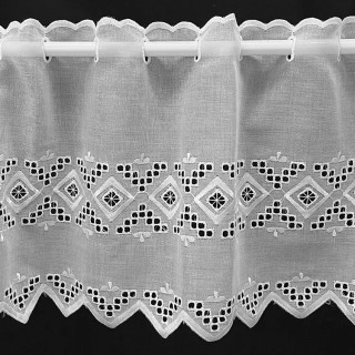 2 meter valletje nr. 69 wit 28cm hoog | Korte vitrage valletjes