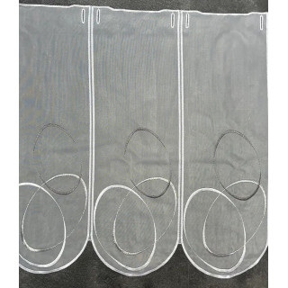 Valletje nr.318 wit met grijze cirkels hoogte 48cm | Valletjes gordijnen