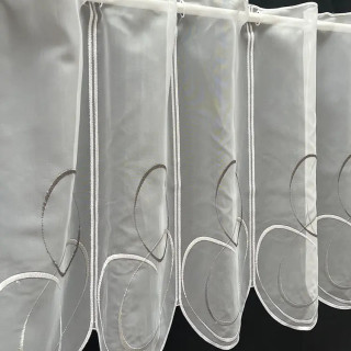 Valletje nr.318 wit met grijze cirkels hoogte 48cm | Valletjes gordijnen