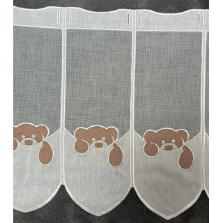 Valletje nr.528 naturel met bruine teddyberen 46cm hoog | Valletjes gordijnen
