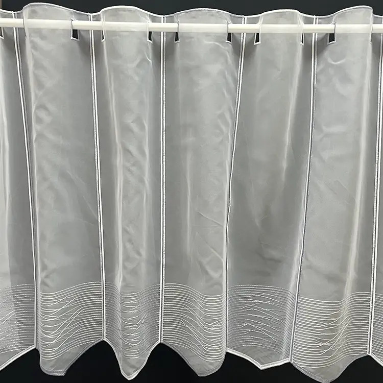 Valletje nr. 502 wit met grijs 60cm hoog | Valletjes gordijnen