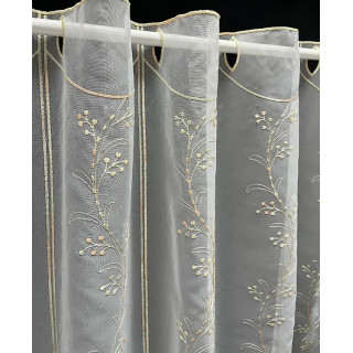 Valletje nr. 505 wit met zalm/groene bloemetjes hoogte 61cm