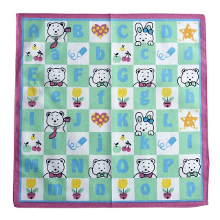 Kinder zakdoeken Piccolo met letters en beertjes | 6 stuks 30x30cm