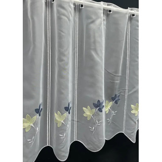 Valletje nr.239 wit voile met bloemen hoogte 63 cm