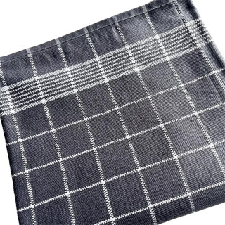 Theedoek grijs / Kracht 50x70cm theedoek ruit half linnen