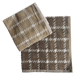 DDDDD keukenset bruin/beige geblokt | Theedoek en keukendoeken set
