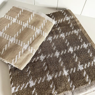 DDDDD keukenset bruin/beige geblokt | Theedoek en keukendoeken set