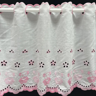 Valletje nr.59 wit 33cm hoog met roze beertjes
