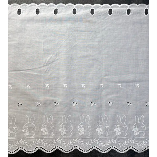 Valletje nr.279 wit met konijntjes hoogte 45cm | Valletjes gordijnen