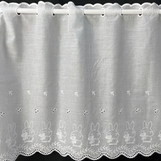 Valletje nr.279 wit met konijntjes hoogte 45cm | Valletjes gordijnen