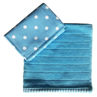 Kracht blauw met stippen | Theedoek en keukendoek