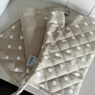 Pannenlap beige met stippen / Kracht