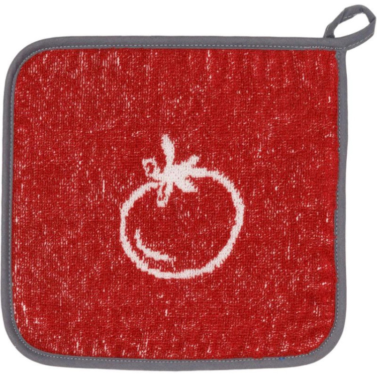 Pannenlap rood met tomaat | Badstof 100% katoen