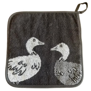Pannenlap met eenden grijs | 100% katoen | Kracht